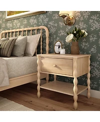 Plank+Beam Jenny Lind Nightstand with 1 Drawer and Bottom Shelf, Blonde