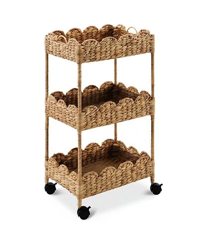 Best Choice Products 3-Tier Scalloped Rolling Nursery Caddy w/Wheels, Storage Utility Cart
