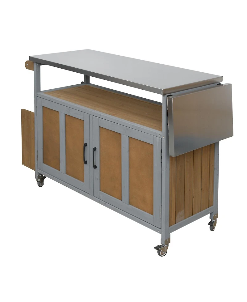 Streamdale Furniture Portable Outdoor Kitchen Island with Storage and Wheels