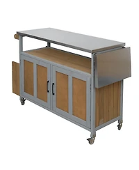 Streamdale Furniture Portable Outdoor Kitchen Island with Storage and Wheels