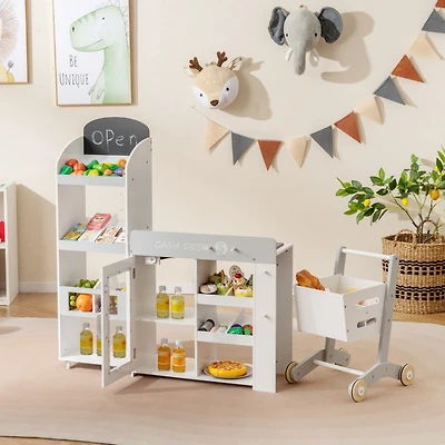 Sugift Convertible Kids Grocery Store 3-Piece Playset, Ages 3+
