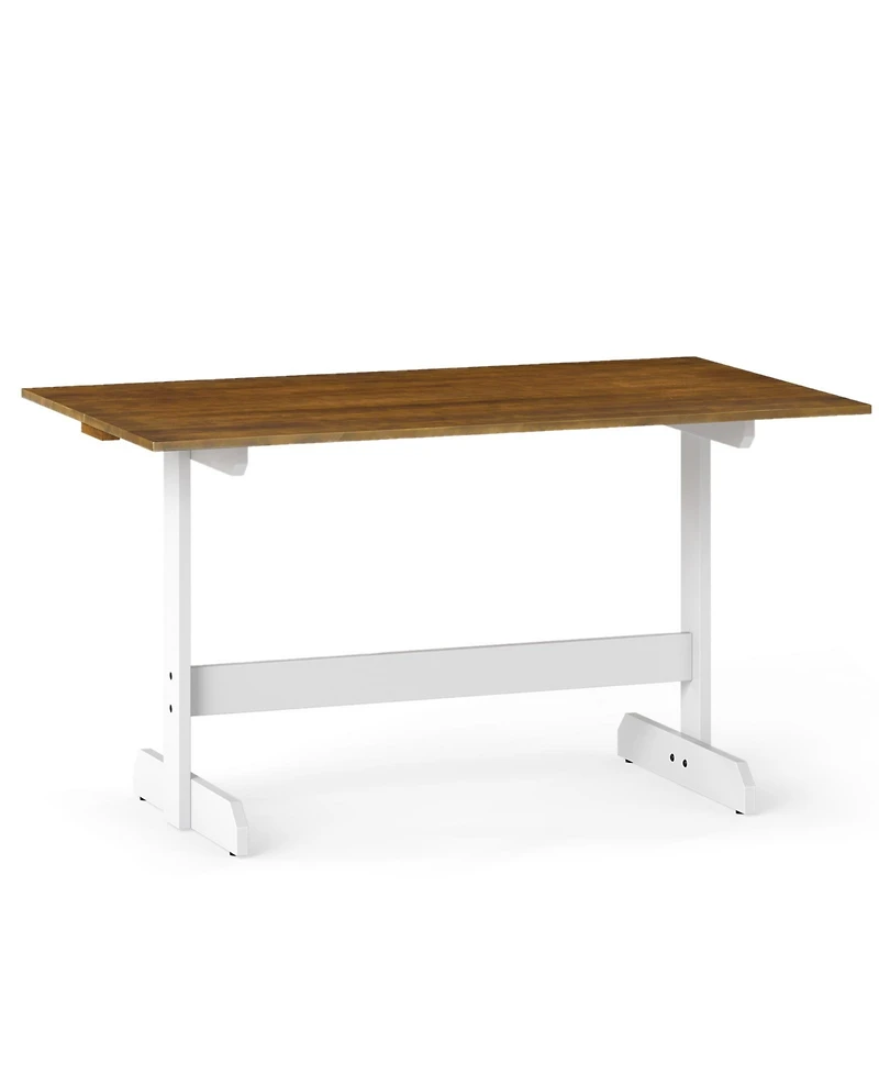 Mecale 55-Inch Rectangular Dining Table with Trestle Base for 4-6
