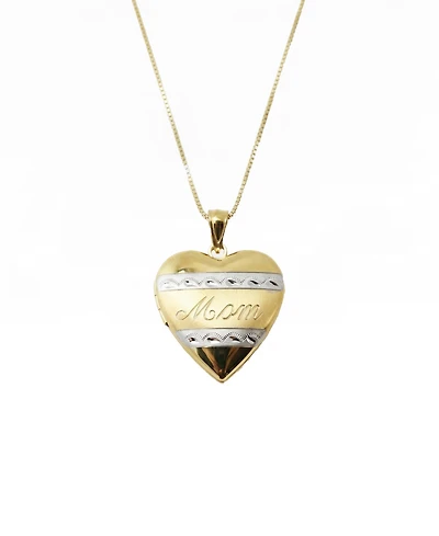 The M Jewelers Mom Two Tone Photo Locket Necklace
