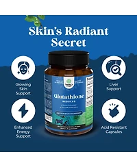 Nature's Craft Reduced L-Glutathione Supplement with Alpha Lipoic Acid and Milk Thistle | 60 Capsules