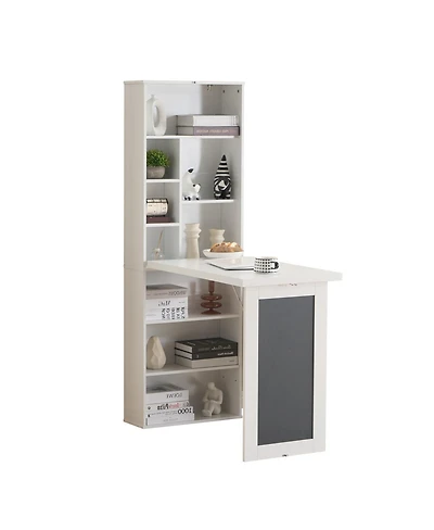 Streamdale Furniture Fold-out Wall Mount Convertible Writing Desk and Storage Cabinet