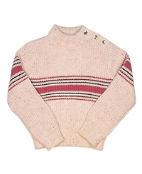 Hope & Henry Little and Big Girls (Xxs - L) Organic Mock Neck Sweater with Buttons