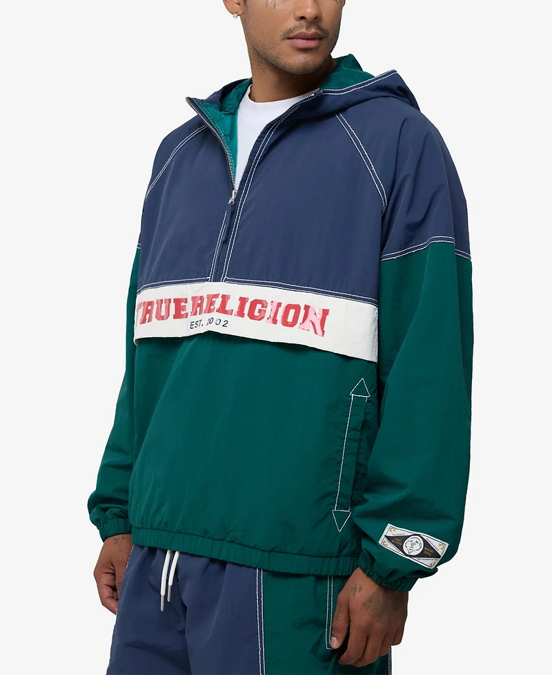 True Religion Men's Color-Block Big T Anorak Jacket