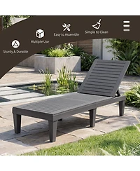 Mecale Outdoor Chaise Lounge Chair with 5-Position Backrest