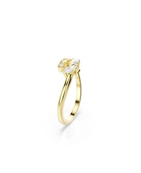 Swarovski Gold-Tone Plated White Crystal Ring