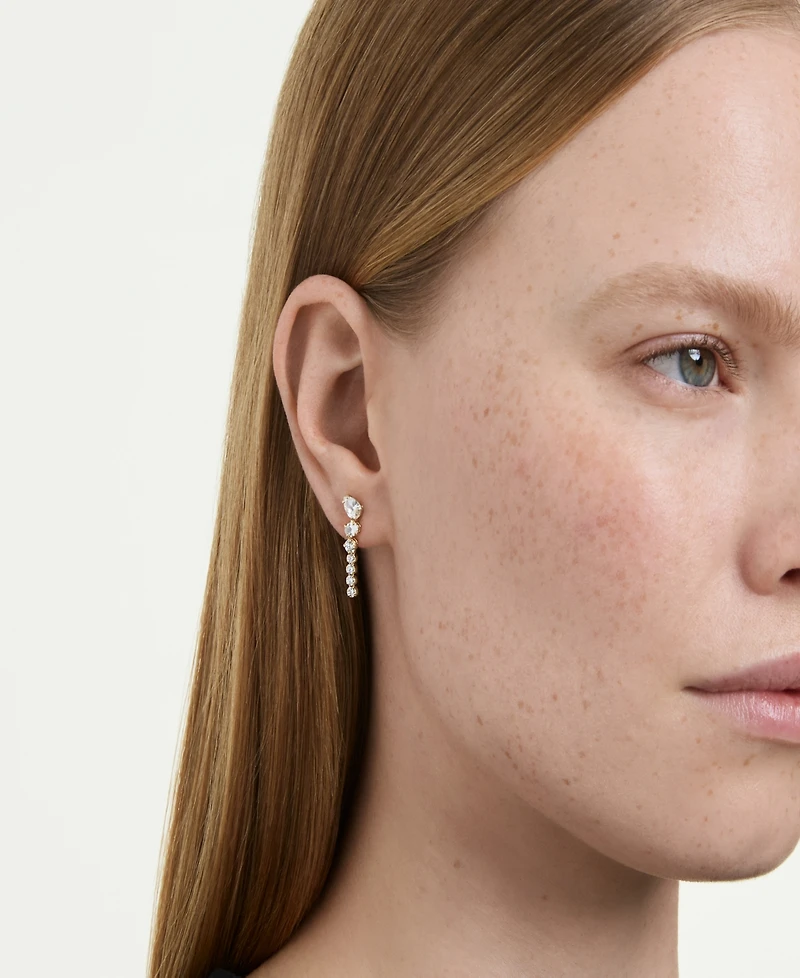 Swarovski Gold-Tone Plated White Crystal Earrings