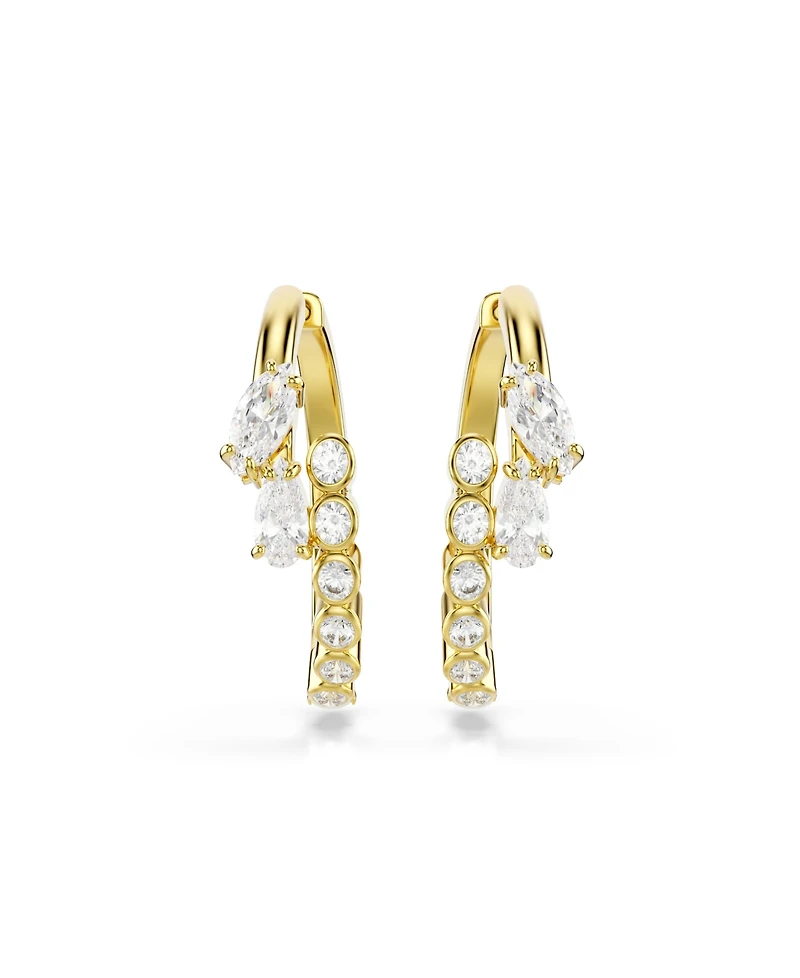 Swarovski Gold-Tone Plated White Crystal Earrings