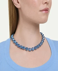 Swarovski Gold-Tone Plated Blue Crystal Necklace