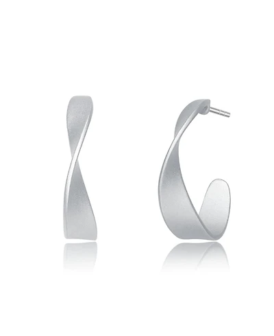 Classy Sterling Silver Twisted Hoop Earrings