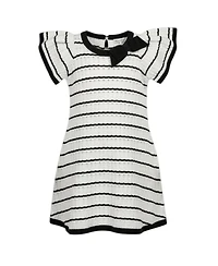 Hope & Henry Little Girls (6 - 12) Organic Bow Detail Pointelle Sweater Dress