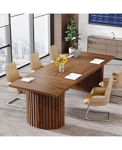 Tribesigns 78.7" Conference Table with Double Pedestal