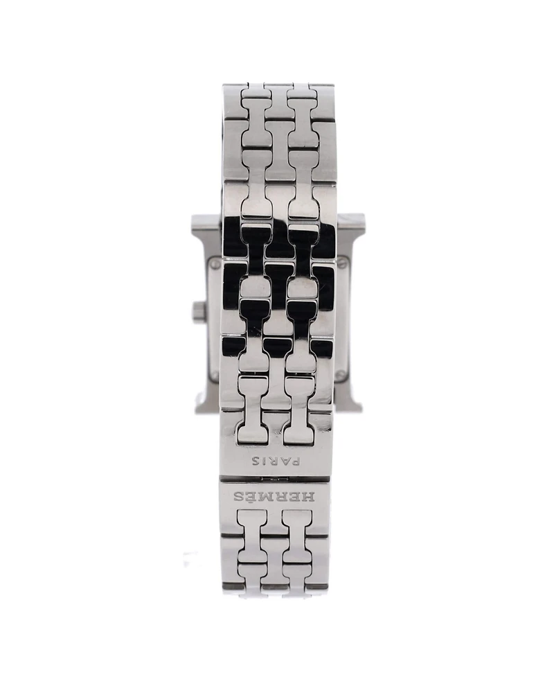 Pre-Owned Hermes Heure H Quartz Watch in Stainless Steel with Diamond Bezel 21mm