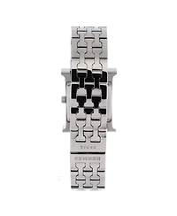 Pre-Owned Hermes Heure H Quartz Watch in Stainless Steel with Diamond Bezel 21mm