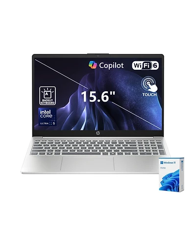 Hp 15.6" Fhd Touchscreen Laptop, Intel Core Ultra 5 225U, Intel Graphics, 16GB DDR5, 512GB Ssd, Wi-Fi 6, Win11 Home, White