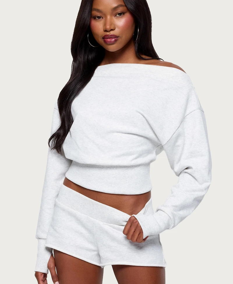 Edikted Women's Hennie Off Shoulder Sweatshirt