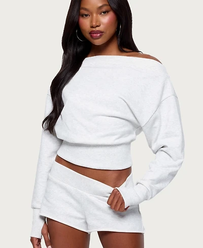 Edikted Women's Hennie Off Shoulder Sweatshirt