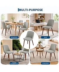 Modern Upholstered Dining Chairs Set of 4, Soft Padded Side Chairs Perfect for Kitchen, Dining Room, Living Room and Household Indoor Spaces