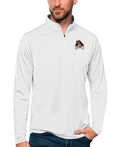 Antigua Men's White Ecu Pirates Tribute Quarter-Zip Sweatshirt