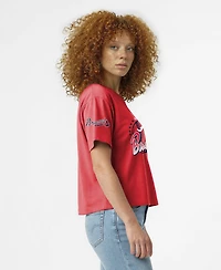 Champion Women's Atlanta Braves All-Star Oversized Distressed-Graphics T-Shirt