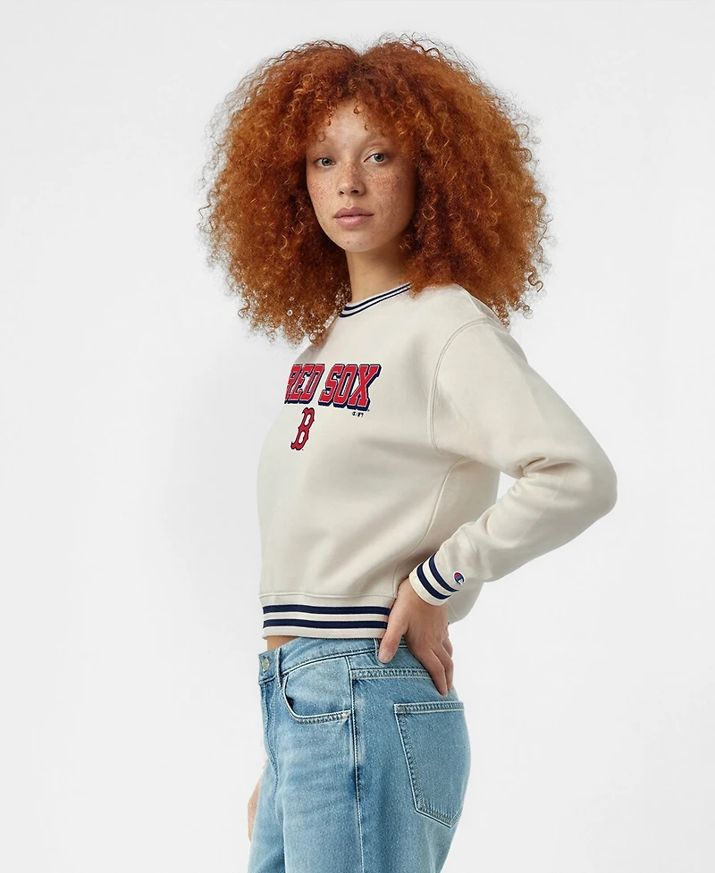 Champion Women's Boston Red Sox Long-Sleeve Pullover Reverse Weave Sweatshirt