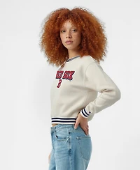 Champion Women's Boston Red Sox Long-Sleeve Pullover Reverse Weave Sweatshirt