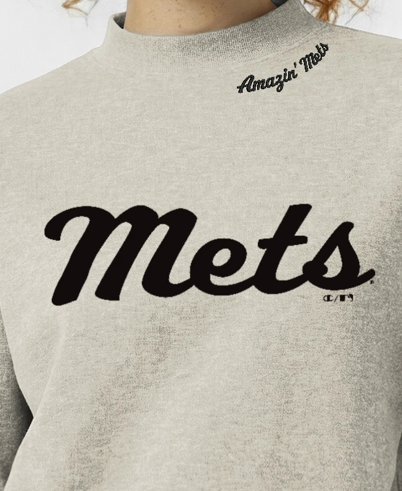 Champion Women's New York Mets Triumph Tri-Blend Fleece Graphic Sweatshirt