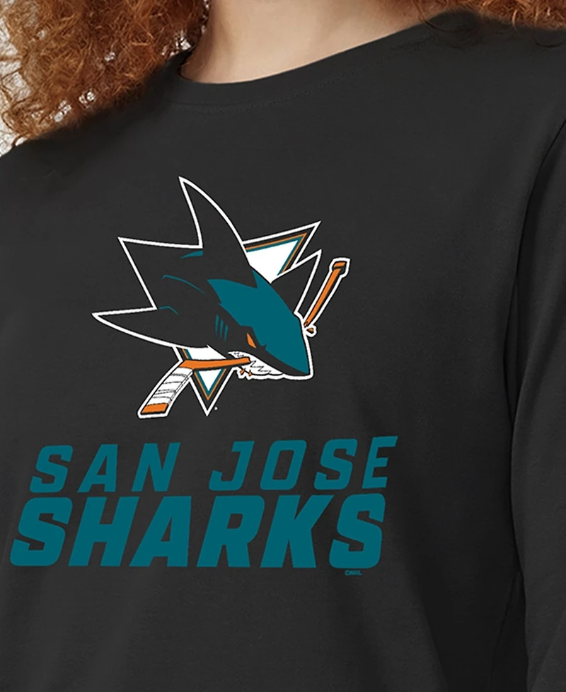 Champion Women's San Jose Sharks Wordmark Lockup Long-Sleeve T-Shirt