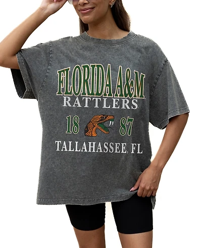 Gameday Couture Women's Gray Florida A M Rattlers Oversized Snow Wash T-Shirt
