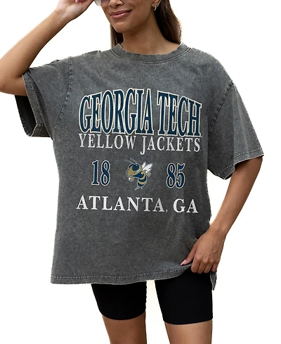 Gameday Couture Women's Gray Georgia Tech Yellow Jackets Oversized Snow Wash T-Shirt