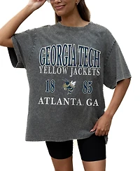 Gameday Couture Women's Gray Georgia Tech Yellow Jackets Oversized Snow Wash T-Shirt