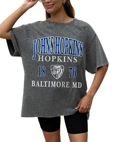 Gameday Couture Women's Gray Johns Hopkins Blue Jays Oversized Snow Wash T-Shirt