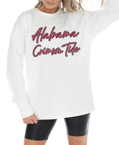 Gameday Couture Women's White Alabama Crimson Tide Midweight Oversized Long sleeves T-Shirt