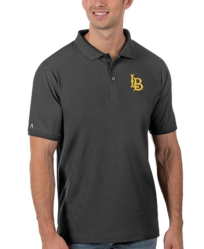 Antigua Men's Anthracite Cal State Long Beach The Legacy Pique Polo Shirt