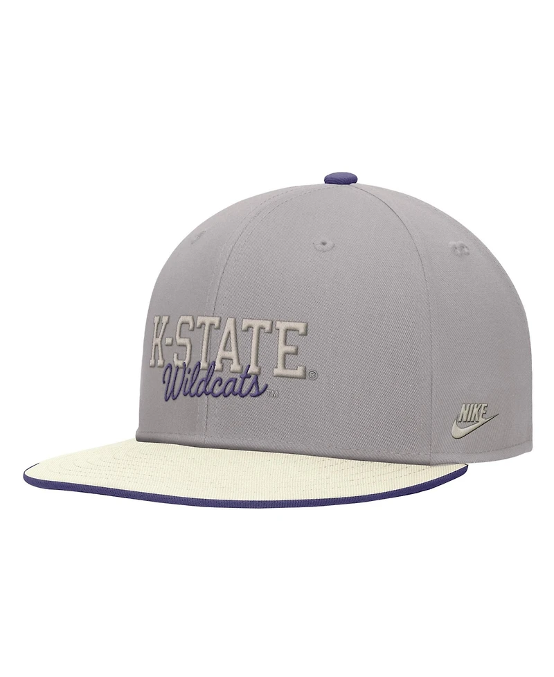 Nike Men's Gray Kansas State Wildcats Vintage Script Pro Dri-fit Snapback Hat