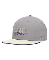 Nike Men's Gray Kansas State Wildcats Vintage Script Pro Dri-fit Snapback Hat