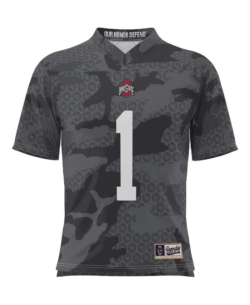 Gameday Greats Men's 1 Black Ohio State Buckeyes Camo Football Jersey