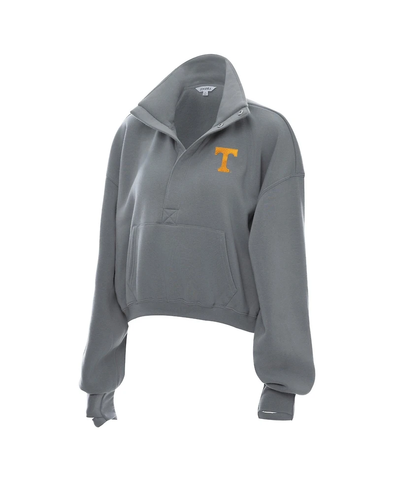 ZooZatz Women's Tennessee Volunteers Cropped Powerhouse Half-Snap Mock-Neck Sweatshirt