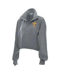 ZooZatz Women's Tennessee Volunteers Cropped Powerhouse Half-Snap Mock-Neck Sweatshirt
