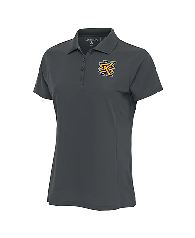 Antigua Women's Charcoal Kennesaw State Owls Legacy Digital Thermal Pique Polo Shirt