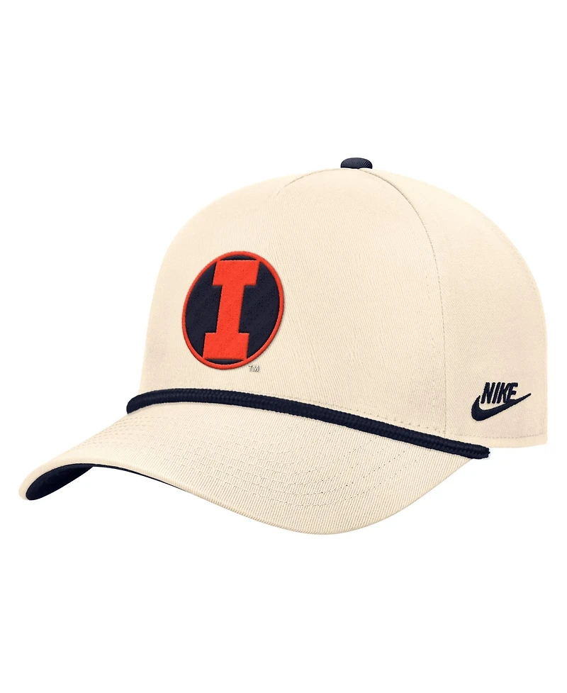 Nike Men's Natural Illinois Fighting Illini Vintage Rope Rise Adjustable Hat