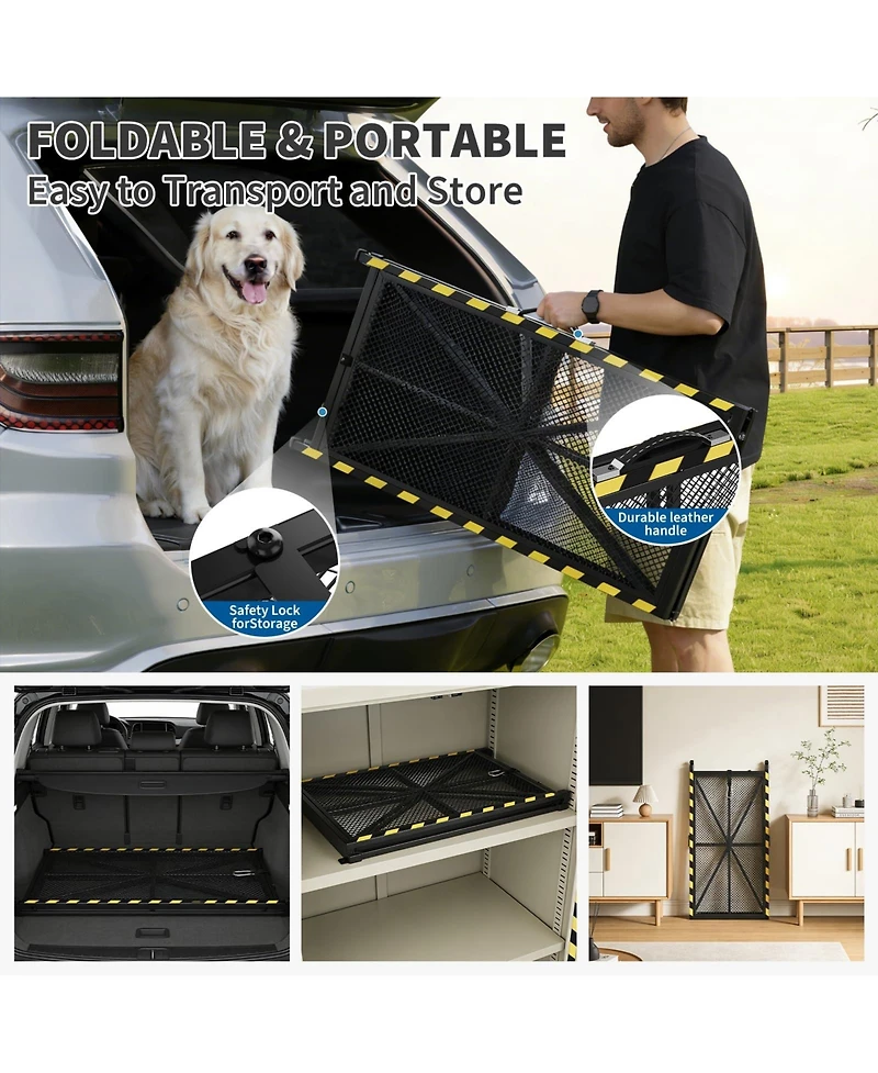 71 in Folding Dog Ramp for Car Suv Truck, Steel Frame Pet Ramp for Large Dogs