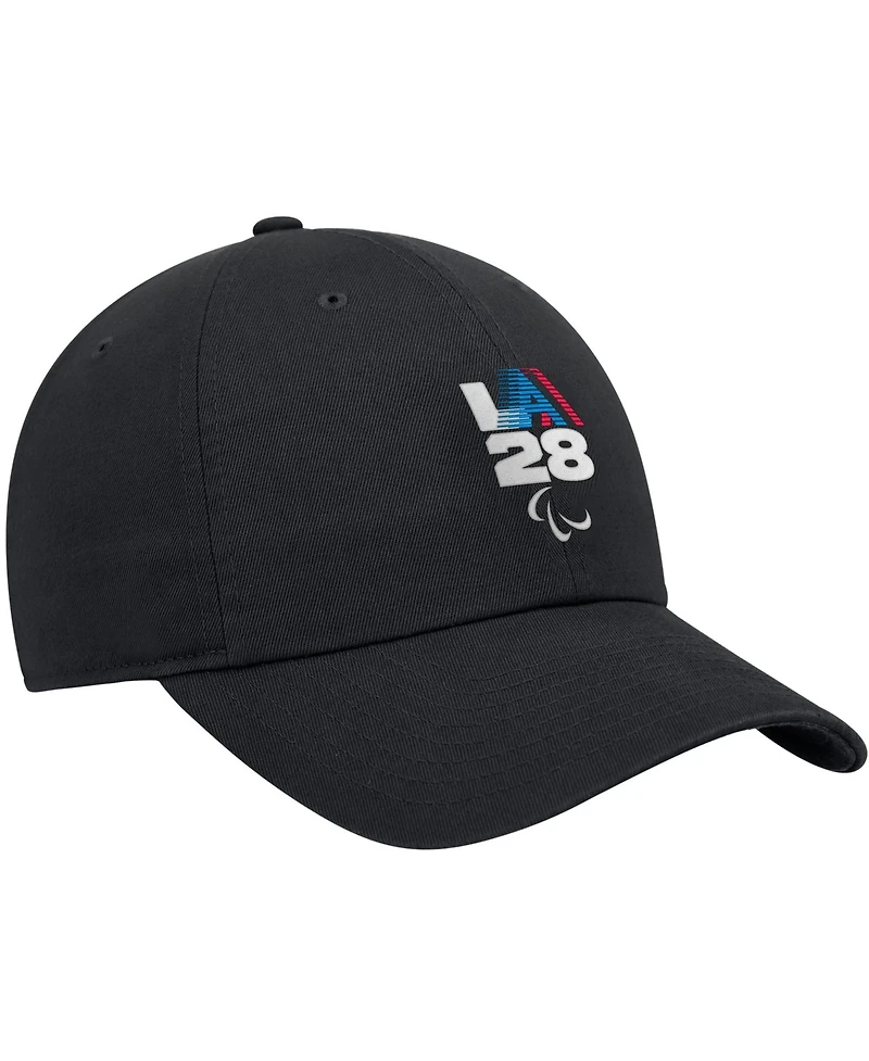 Nike Big Boys and Girls Black LA28 Summer Paralympics Retro Stripe Club Adjustable Hat