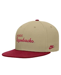 Nike Men's Beige/Cardinal Arkansas Razorbacks Pro Dri-fit Snapback Hat