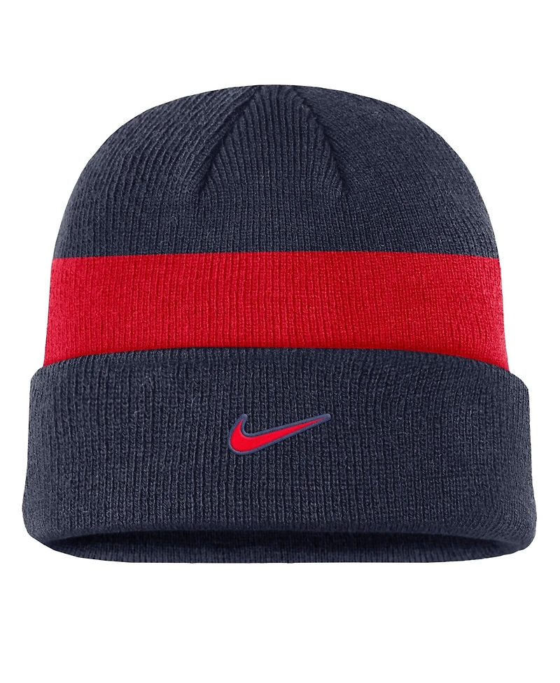 Nike Men's Navy Team Usa Stripe Terra Cuffed Knit Hat