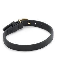 Coach Black Pave Signature C Buckle Leather Bracelet