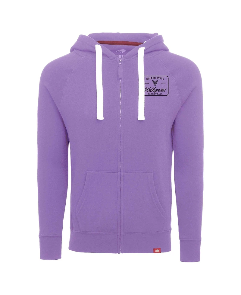 Sportiqe Men's and Women's Violet Golden State Valkyries Heywood Raglan Full-Zip Hoodie